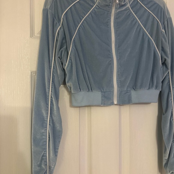 Women’s Blue Velour Tracksuit Loungewear Sz S Like-New Condition - Picture 9 of 14